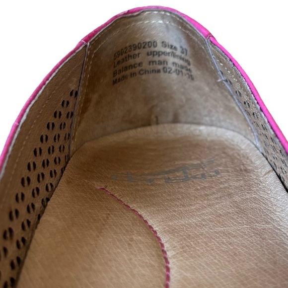 Dansko Neely Perforated Pink Leather Ballet Flats Women’s Size 37 6.5-7 Comfort - Picture 3 of 5